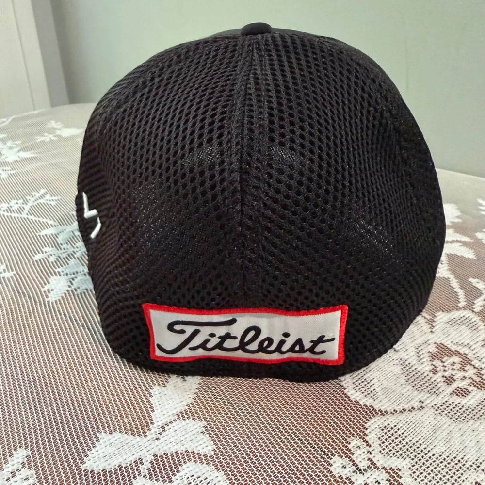 Titleist Golf Hat Mens‎ L-XL Black Foot Joy Mesh Back New Era FJ Pro V1 Cap